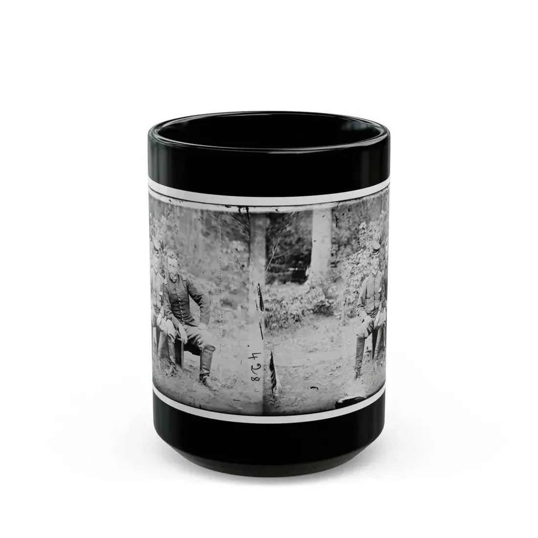 Fair Oaks, Va. Lt. James B. Washington, A Confederate Prisoner, With Capt. George A. Custer Of The 5th Cavalry, U.S.A. (U.S. Civil War) Black Coffee Mug 15oz - Go Mug Yourself
