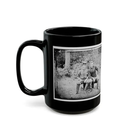 Fair Oaks, Va. Lt. James B. Washington, A Confederate Prisoner, With Capt. George A. Custer Of The 5th Cavalry, U.S.A. (U.S. Civil War) Black Coffee Mug - Go Mug Yourself