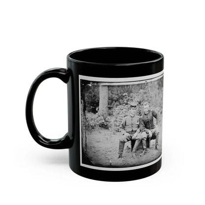 Fair Oaks, Va. Lt. James B. Washington, A Confederate Prisoner, With Capt. George A. Custer Of The 5th Cavalry, U.S.A. (U.S. Civil War) Black Coffee Mug - Go Mug Yourself