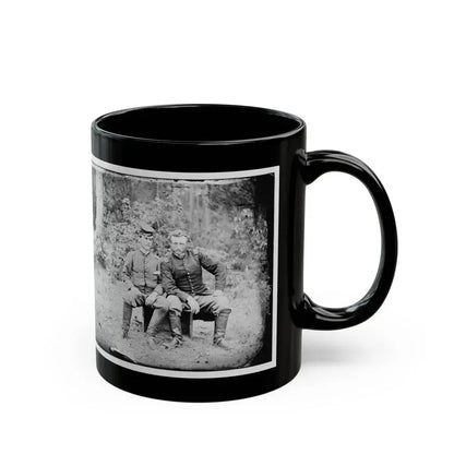 Fair Oaks, Va. Lt. James B. Washington, A Confederate Prisoner, With Capt. George A. Custer Of The 5th Cavalry, U.S.A. (U.S. Civil War) Black Coffee Mug - Go Mug Yourself