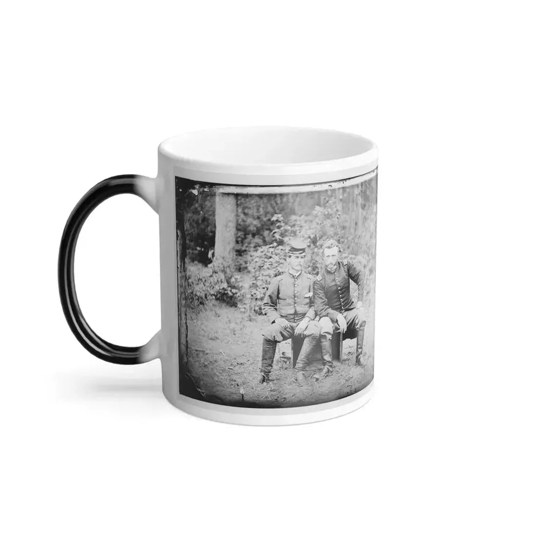 Fair Oaks, Va. Lt. James B. Washington, a Confederate Prisoner, With Capt. George A. Custer of the 5Th Cavalry, U.S.A. (U.S. Civil War) Color Changing Coffee Mug 11oz - Go Mug Yourself