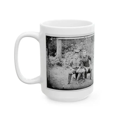 Fair Oaks, Va. Lt. James B. Washington, A Confederate Prisoner, With Capt. George A. Custer Of The 5th Cavalry, U.S.A. (U.S. Civil War) White Coffee Mug - Go Mug Yourself