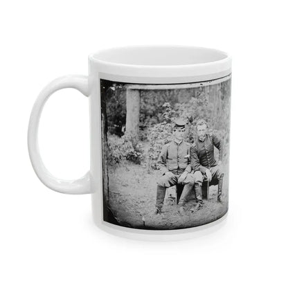 Fair Oaks, Va. Lt. James B. Washington, A Confederate Prisoner, With Capt. George A. Custer Of The 5th Cavalry, U.S.A. (U.S. Civil War) White Coffee Mug - Go Mug Yourself