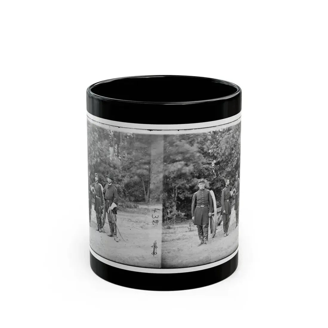 Fair Oaks, Va., Vicinity. Capt. Horatio G. Gibson (Second From Left) And Officers Of His Battery (U.S. Civil War) Black Coffee Mug 11oz - Go Mug Yourself