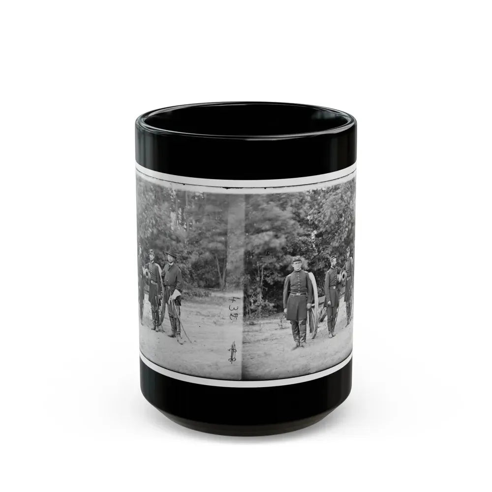 Fair Oaks, Va., Vicinity. Capt. Horatio G. Gibson (Second From Left) And Officers Of His Battery (U.S. Civil War) Black Coffee Mug 15oz - Go Mug Yourself