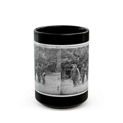 Fair Oaks, Va., Vicinity. Capt. Horatio G. Gibson (Second From Left) And Officers Of His Battery (U.S. Civil War) Black Coffee Mug 15oz - Go Mug Yourself