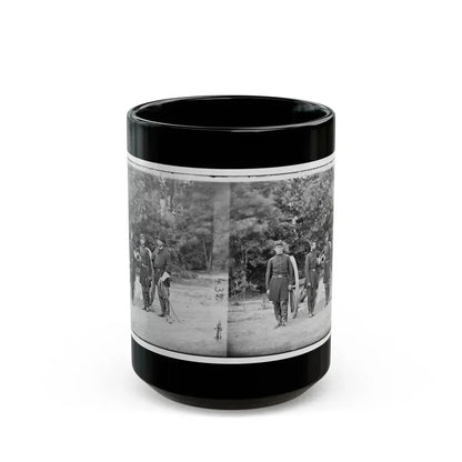 Fair Oaks, Va., Vicinity. Capt. Horatio G. Gibson (Second From Left) And Officers Of His Battery (U.S. Civil War) Black Coffee Mug 15oz - Go Mug Yourself