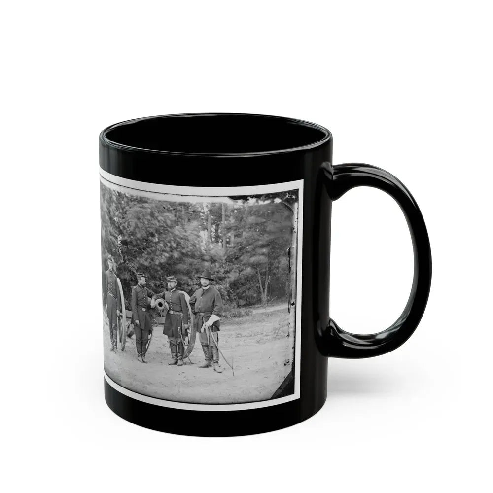 Fair Oaks, Va., Vicinity. Capt. Horatio G. Gibson (Second From Left) And Officers Of His Battery (U.S. Civil War) Black Coffee Mug - Go Mug Yourself