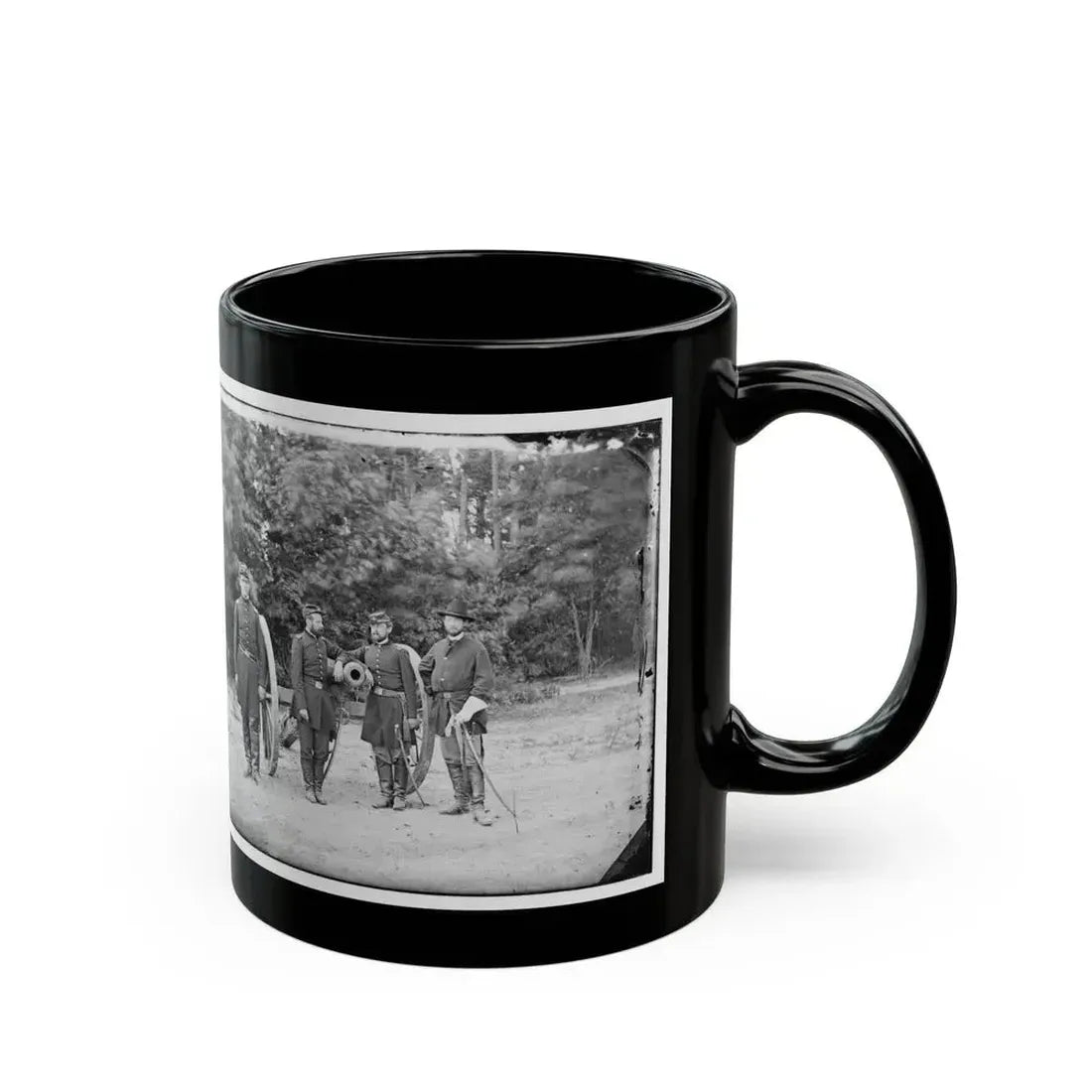 Fair Oaks, Va., Vicinity. Capt. Horatio G. Gibson (Second From Left) And Officers Of His Battery (U.S. Civil War) Black Coffee Mug - Go Mug Yourself
