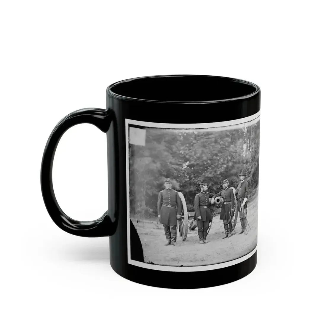 Fair Oaks, Va., Vicinity. Capt. Horatio G. Gibson (Second From Left) And Officers Of His Battery (U.S. Civil War) Black Coffee Mug - Go Mug Yourself