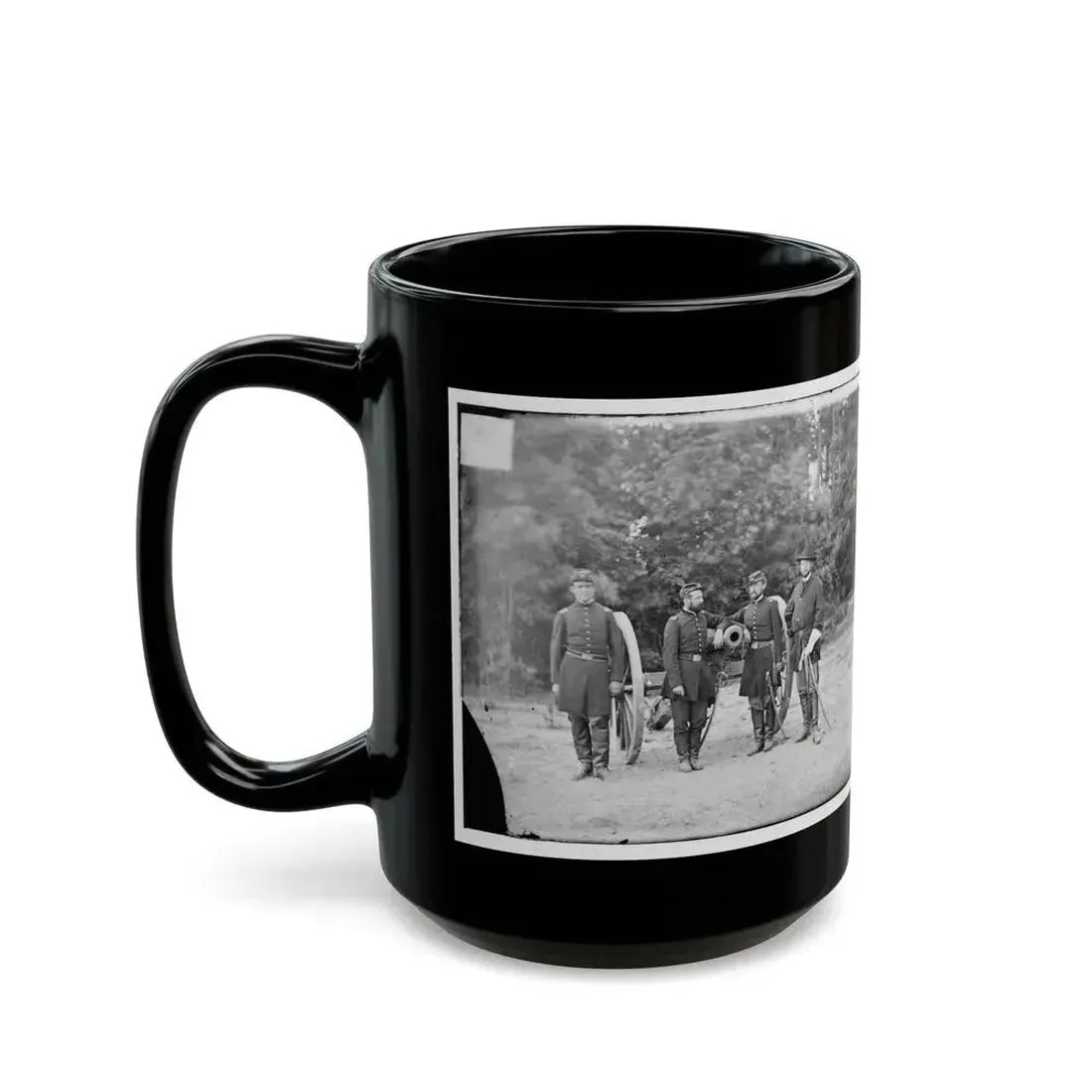 Fair Oaks, Va., Vicinity. Capt. Horatio G. Gibson (Second From Left) And Officers Of His Battery (U.S. Civil War) Black Coffee Mug - Go Mug Yourself
