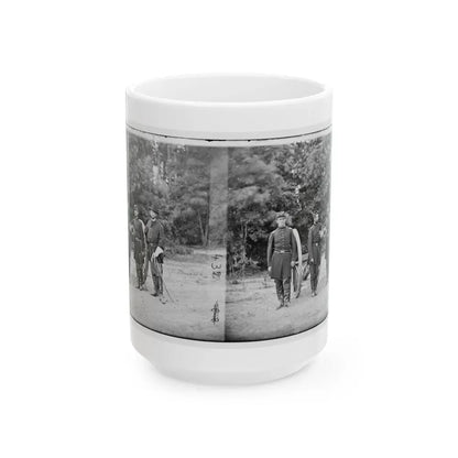 Fair Oaks, Va., Vicinity. Capt. Horatio G. Gibson (Second From Left) And Officers Of His Battery (U.S. Civil War) White Coffee Mug 15oz - Go Mug Yourself