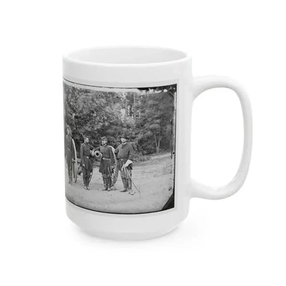 Fair Oaks, Va., Vicinity. Capt. Horatio G. Gibson (Second From Left) And Officers Of His Battery (U.S. Civil War) White Coffee Mug - Go Mug Yourself