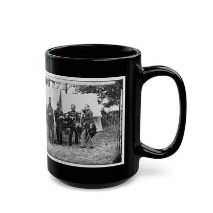 Fair Oaks, Va., Vicinity. Capt. James M. Robertson (Third From Left) And Officers (U.S. Civil War) Black Coffee Mug - Go Mug Yourself