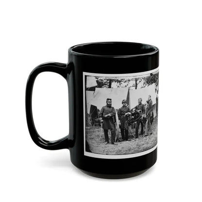 Fair Oaks, Va., Vicinity. Capt. James M. Robertson (Third From Left) And Officers (U.S. Civil War) Black Coffee Mug - Go Mug Yourself
