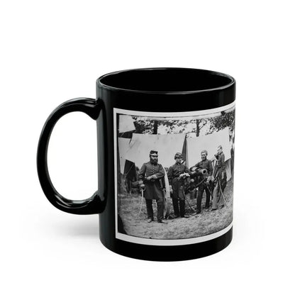 Fair Oaks, Va., Vicinity. Capt. James M. Robertson (Third From Left) And Officers (U.S. Civil War) Black Coffee Mug - Go Mug Yourself