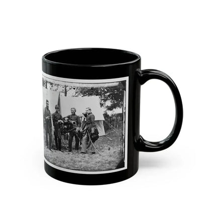 Fair Oaks, Va., Vicinity. Capt. James M. Robertson (Third From Left) And Officers (U.S. Civil War) Black Coffee Mug - Go Mug Yourself