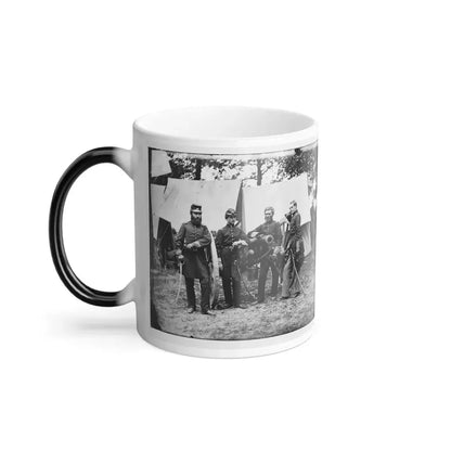 Fair Oaks, Va., Vicinity. Capt. James M. Robertson (Third From Left) and Officers (U.S. Civil War) Color Changing Coffee Mug 11oz - Go Mug Yourself