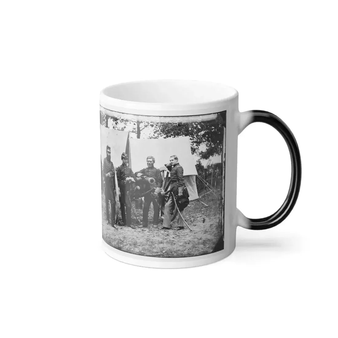 Fair Oaks, Va., Vicinity. Capt. James M. Robertson (Third From Left) and Officers (U.S. Civil War) Color Changing Coffee Mug 11oz - Go Mug Yourself