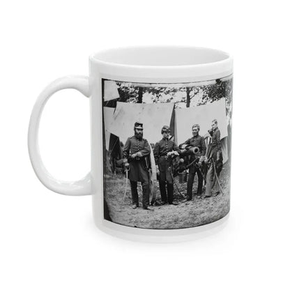 Fair Oaks, Va., Vicinity. Capt. James M. Robertson (Third From Left) And Officers (U.S. Civil War) White Coffee Mug - Go Mug Yourself
