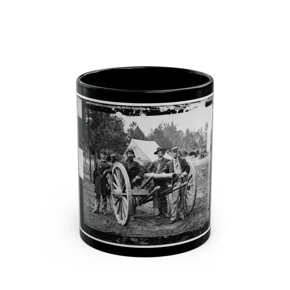 Fair Oaks, Va., Vicinity. Lt. Robert Clarke, Capt. John C. Tidball, Lt. William N. Dennison, And Capt. Alexander C.M. Pennington (U.S. Civil War) Black Coffee Mug 11oz - Go Mug Yourself