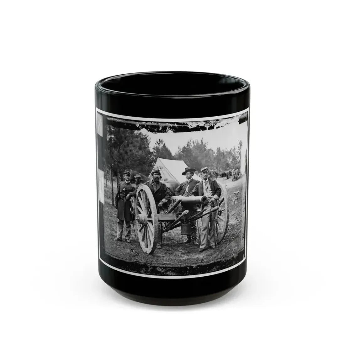 Fair Oaks, Va., Vicinity. Lt. Robert Clarke, Capt. John C. Tidball, Lt. William N. Dennison, And Capt. Alexander C.M. Pennington (U.S. Civil War) Black Coffee Mug 15oz - Go Mug Yourself