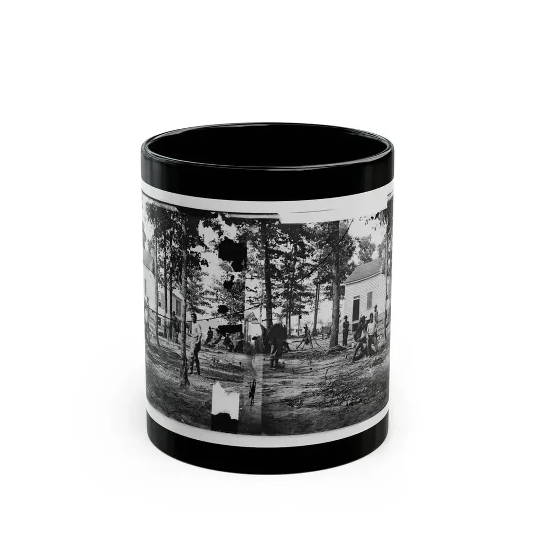 Fair Oaks, Va., Vicinity. Quarles House, Where Many Dead Were Buried (U.S. Civil War) Black Coffee Mug 11oz - Go Mug Yourself