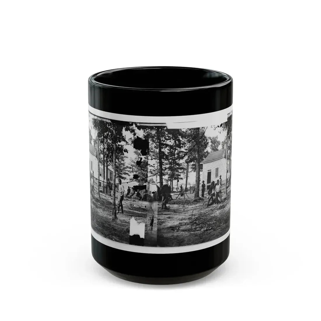 Fair Oaks, Va., Vicinity. Quarles House, Where Many Dead Were Buried (U.S. Civil War) Black Coffee Mug 15oz - Go Mug Yourself