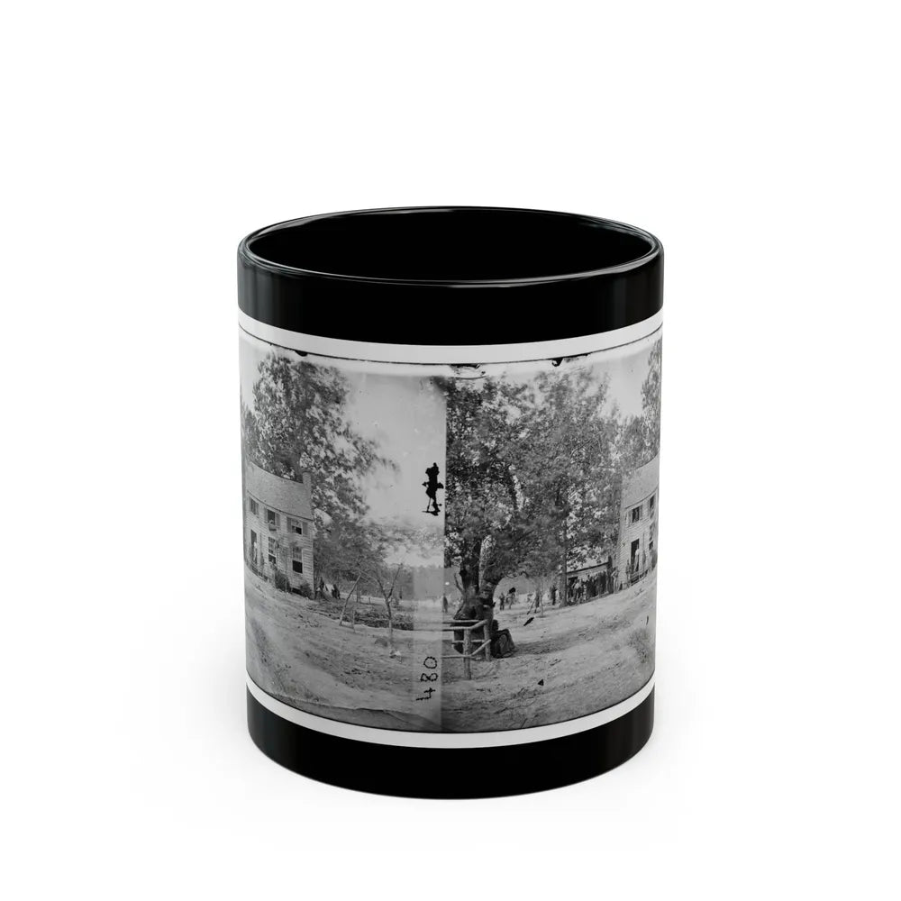 Fair Oaks, Va. Frame House Used As A Hospital By Gen Joseph Hooker's Division (U.S. Civil War) Black Coffee Mug-11oz-Go Mug Yourself