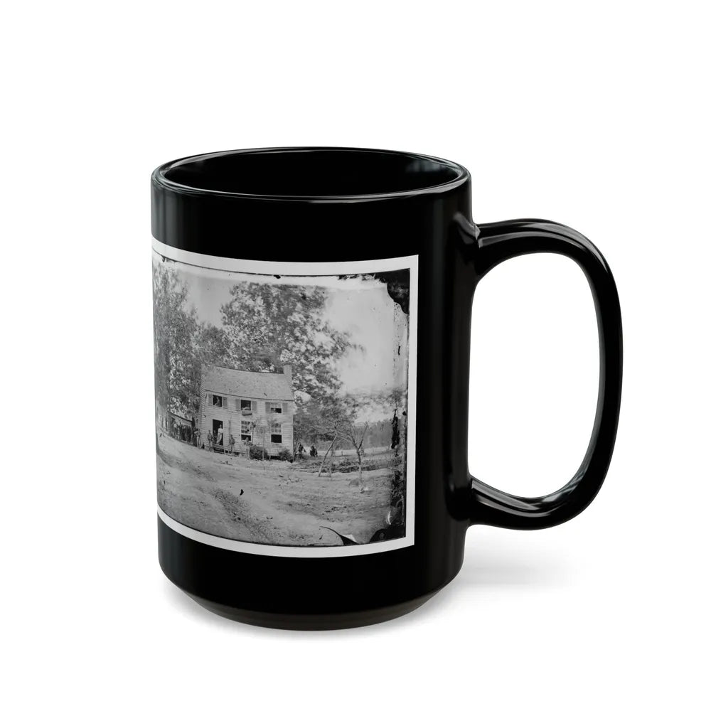 Fair Oaks, Va. Frame House Used As A Hospital By Gen Joseph Hooker's Division (U.S. Civil War) Black Coffee Mug-Go Mug Yourself