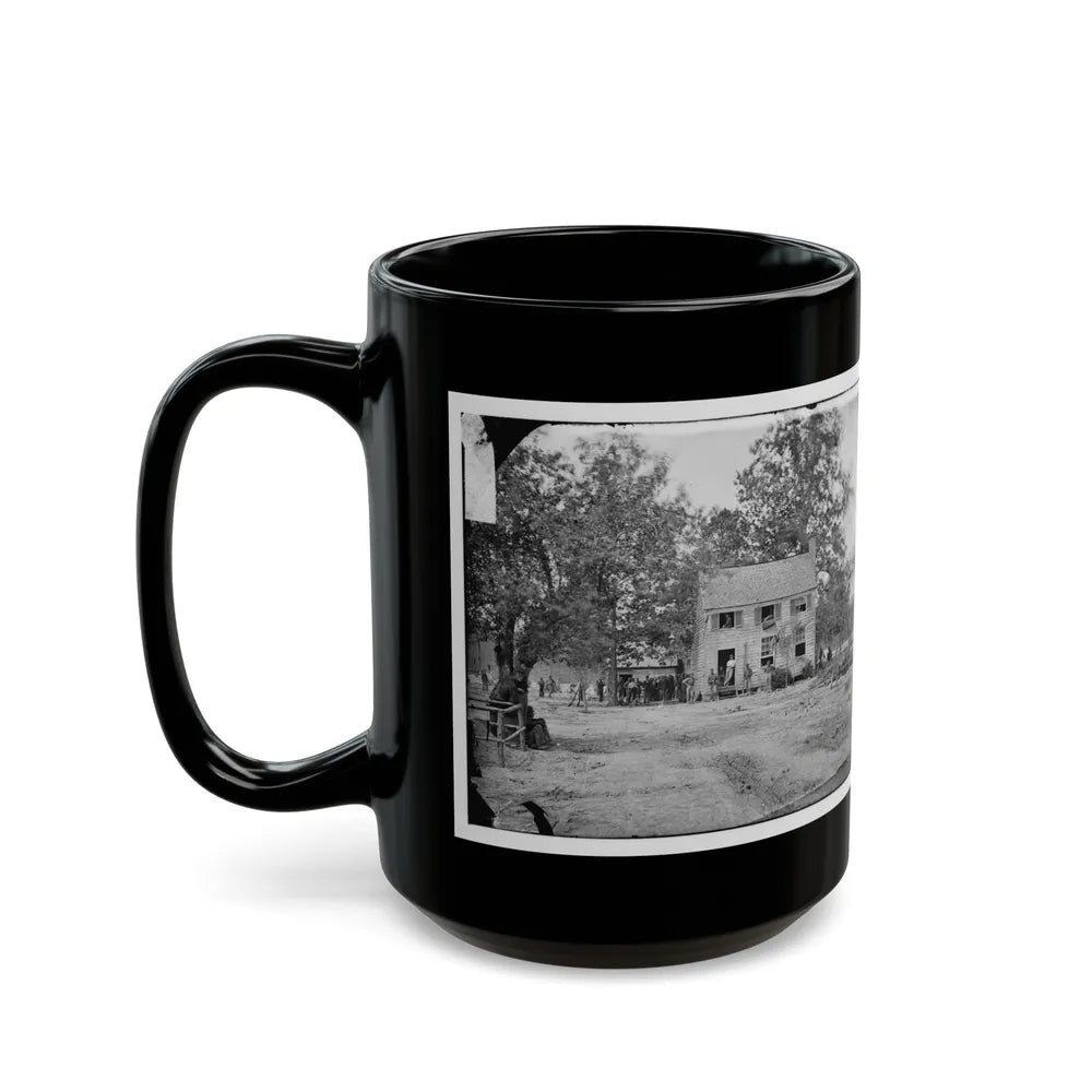 Fair Oaks, Va. Frame House Used As A Hospital By Gen Joseph Hooker's Division (U.S. Civil War) Black Coffee Mug-Go Mug Yourself