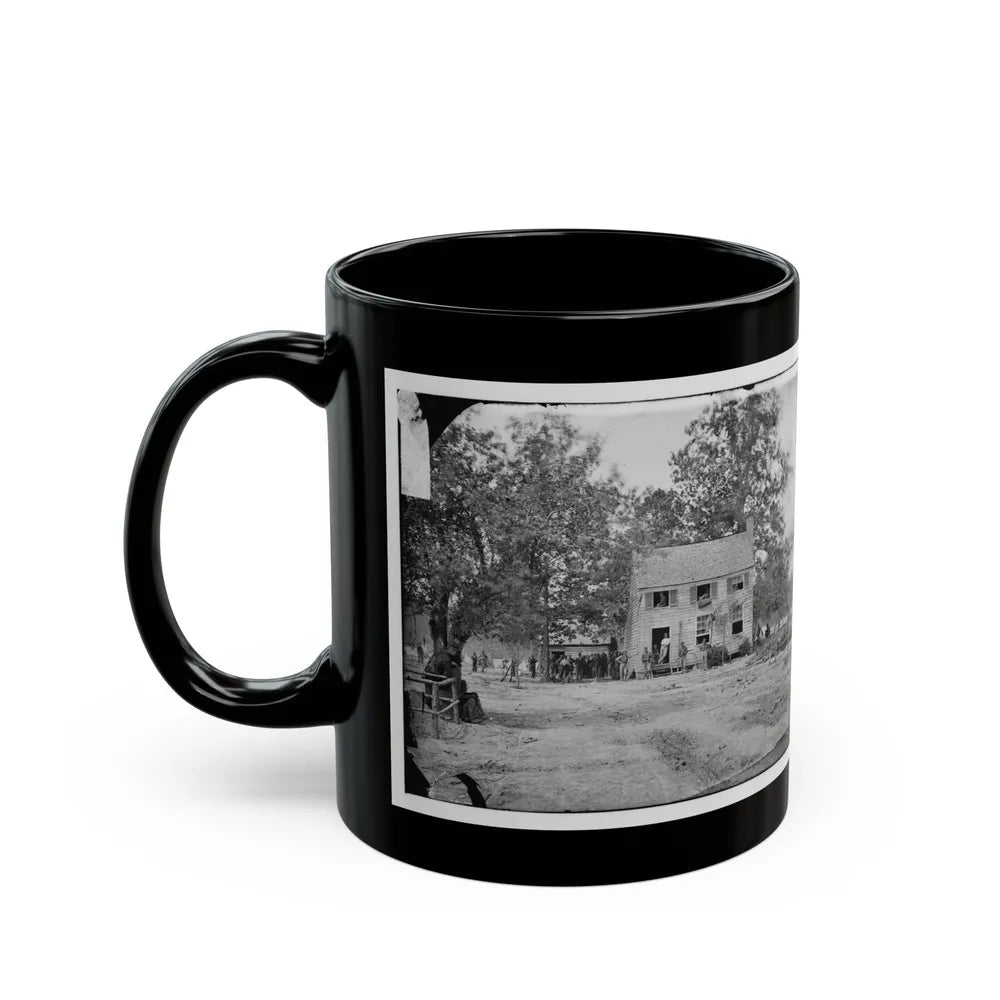 Fair Oaks, Va. Frame House Used As A Hospital By Gen Joseph Hooker's Division (U.S. Civil War) Black Coffee Mug-Go Mug Yourself