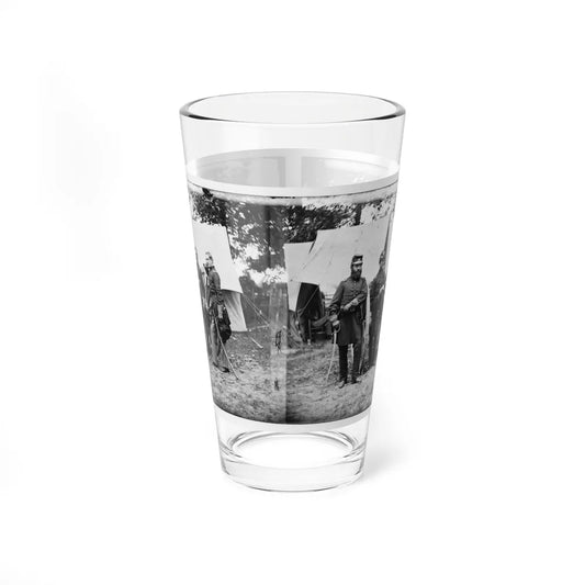 Fair Oaks, Va., Vicinity. Capt. James M. Robertson (Third From Left) And Officers (U.S. Civil War) Pint Glass 16oz-16oz-Go Mug Yourself