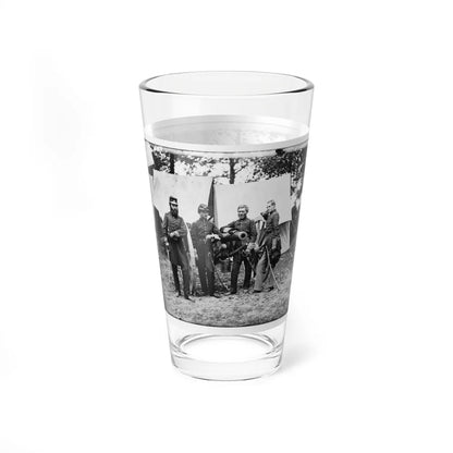 Fair Oaks, Va., Vicinity. Capt. James M. Robertson (Third From Left) And Officers (U.S. Civil War) Pint Glass 16oz-Go Mug Yourself