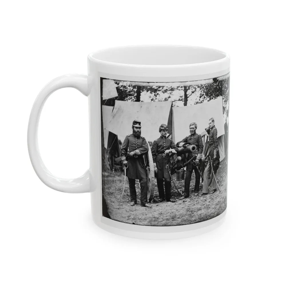 Fair Oaks, Va., Vicinity. Capt. James M. Robertson (Third From Left) And Officers (U.S. Civil War) White Coffee Mug-Go Mug Yourself