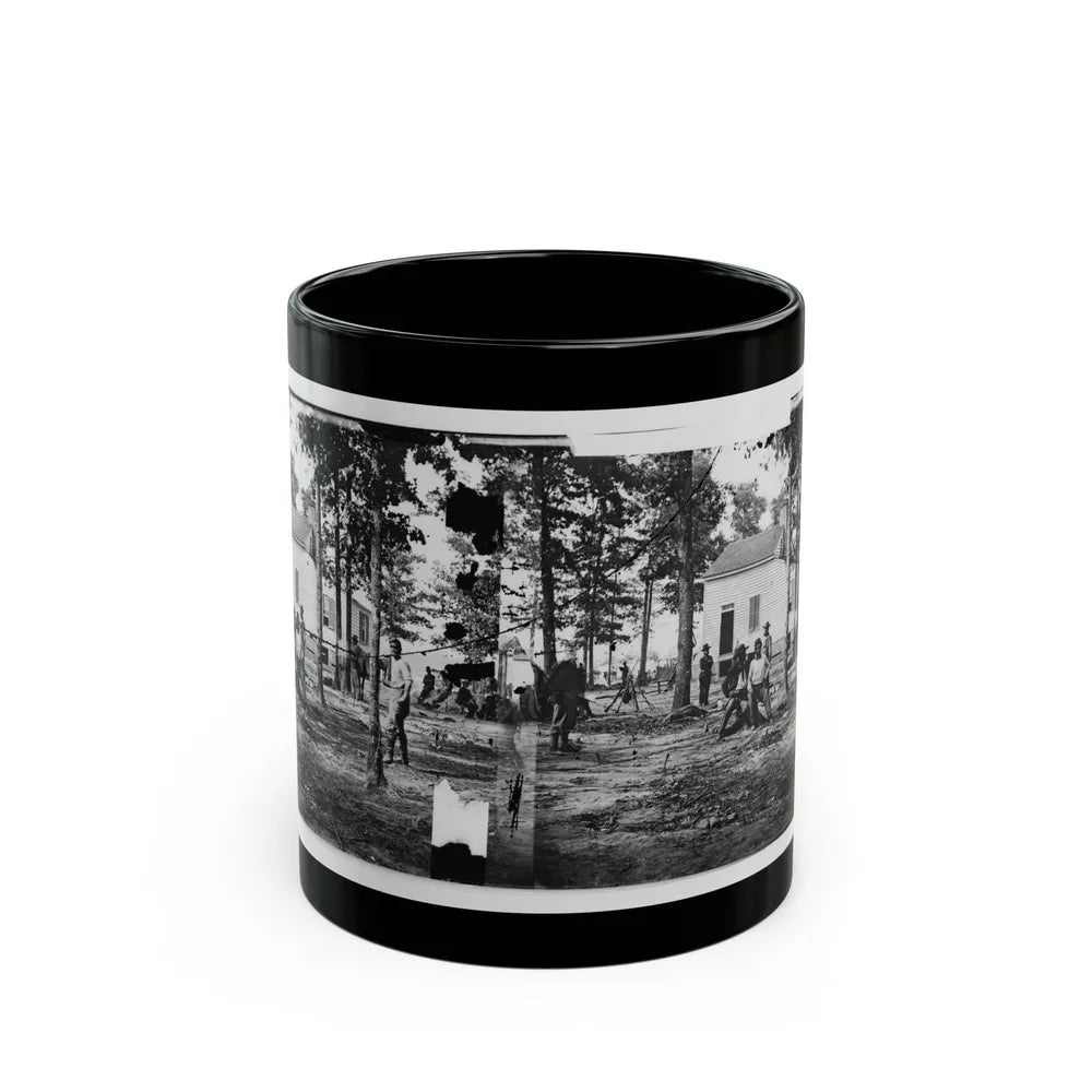 Fair Oaks, Va., Vicinity. Quarles House, Where Many Dead Were Buried (U.S. Civil War) Black Coffee Mug-11oz-Go Mug Yourself