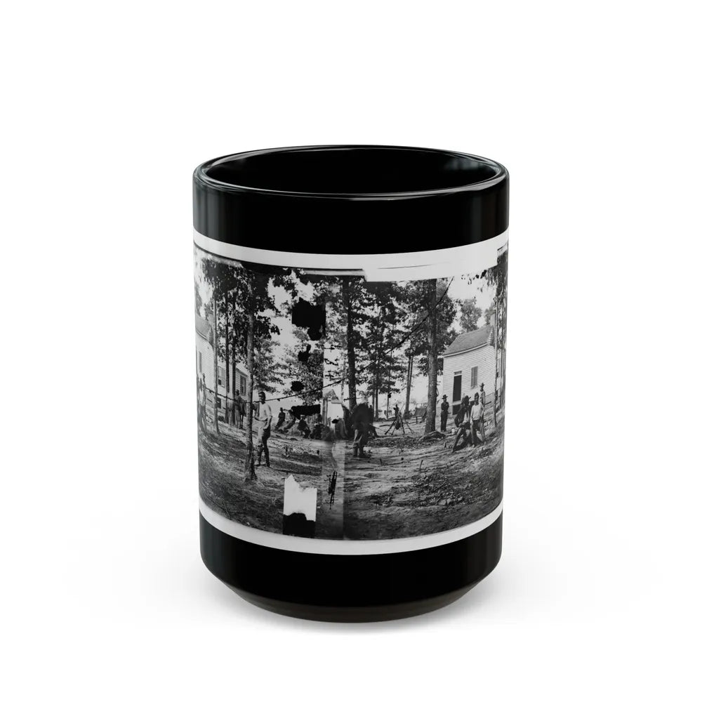 Fair Oaks, Va., Vicinity. Quarles House, Where Many Dead Were Buried (U.S. Civil War) Black Coffee Mug-15oz-Go Mug Yourself