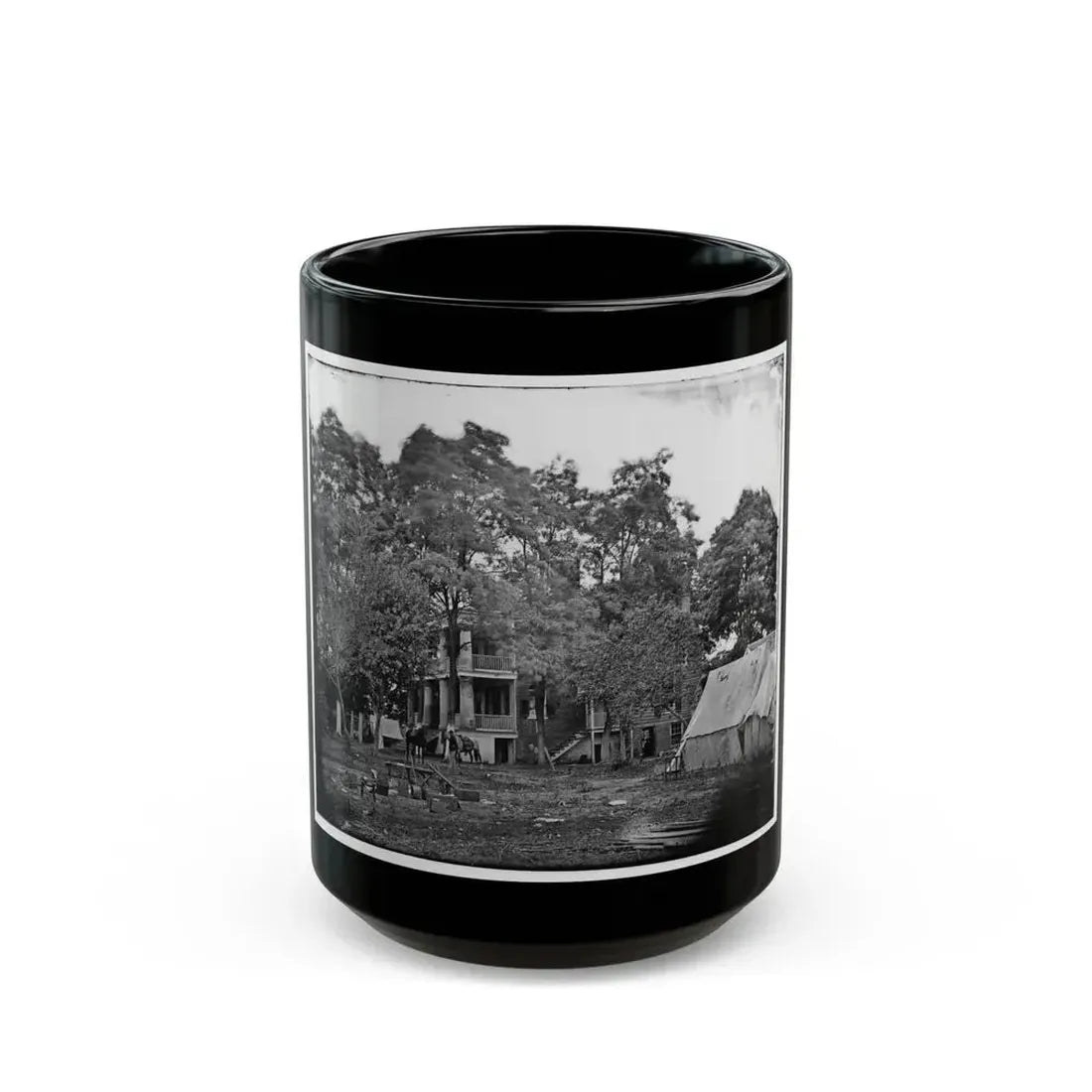Fairfax Court House, Va.  House Used As A Headquarters By Gen. G. B. Mcclellan And Gen. P. G. T. Beauregard (U.S. Civil War) Black Coffee Mug 15oz - Go Mug Yourself