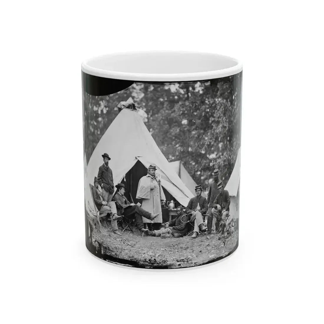 Fairfax Court House, Virginia. Capt. J.B. Howard, A.Q.M. And Group At Headquarters, Army Of The Potomac (U.S. Civil War) White Coffee Mug 11oz - Go Mug Yourself