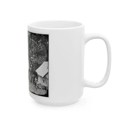 Fairfax Court House, Virginia. Capt. J.B. Howard, A.Q.M. And Group At Headquarters, Army Of The Potomac (U.S. Civil War) White Coffee Mug - Go Mug Yourself