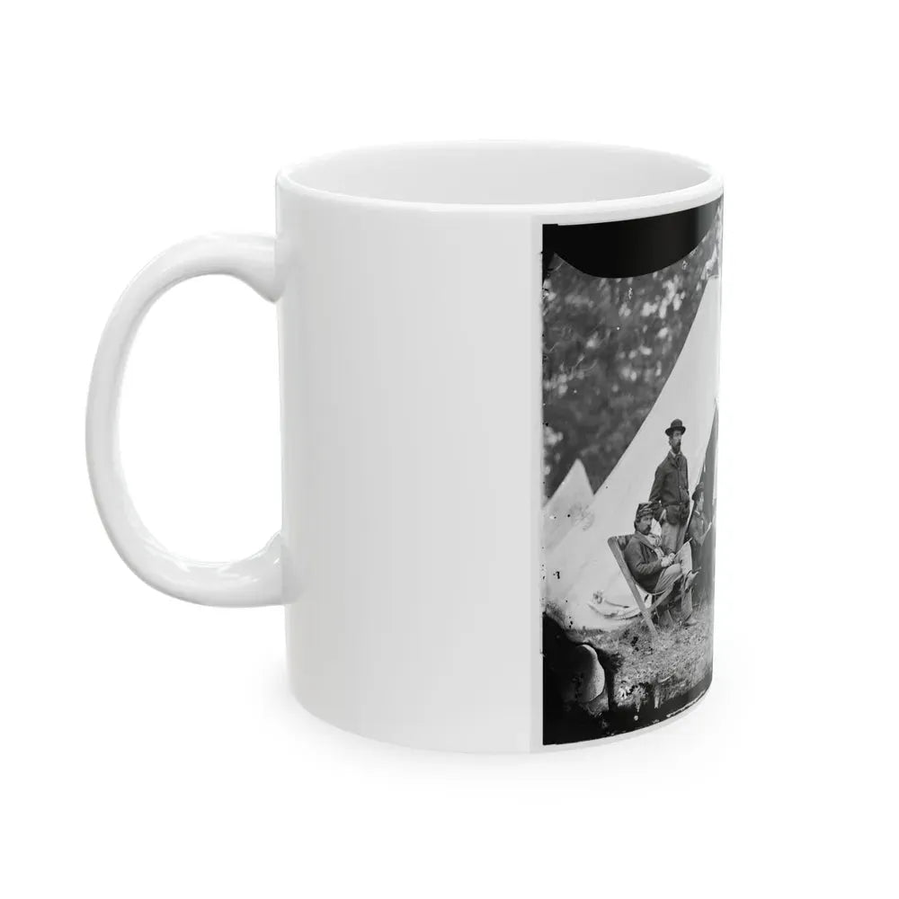 Fairfax Court House, Virginia. Capt. J.B. Howard, A.Q.M. And Group At Headquarters, Army Of The Potomac (U.S. Civil War) White Coffee Mug - Go Mug Yourself