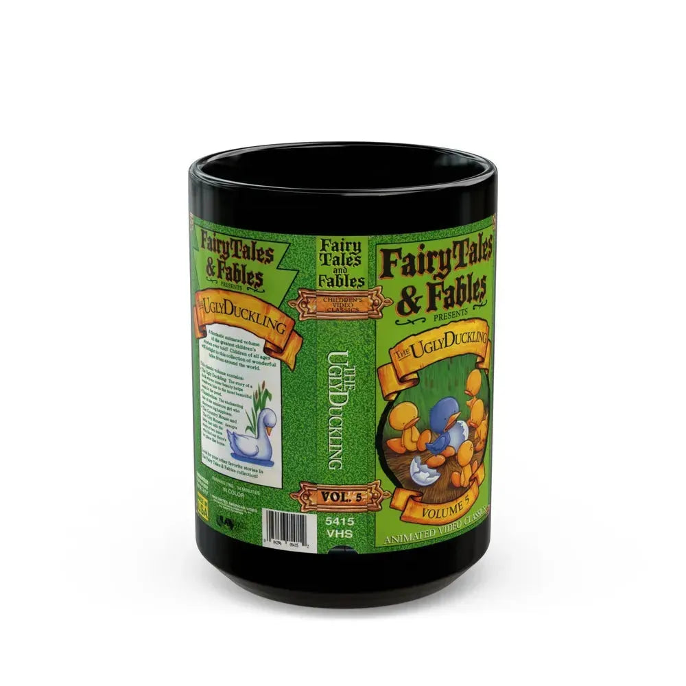 FAIRY TALES AND FABLES PRESENTS THE UGLY DUCKLING (VHS COVER) - Black Coffee Mug 15oz - Go Mug Yourself