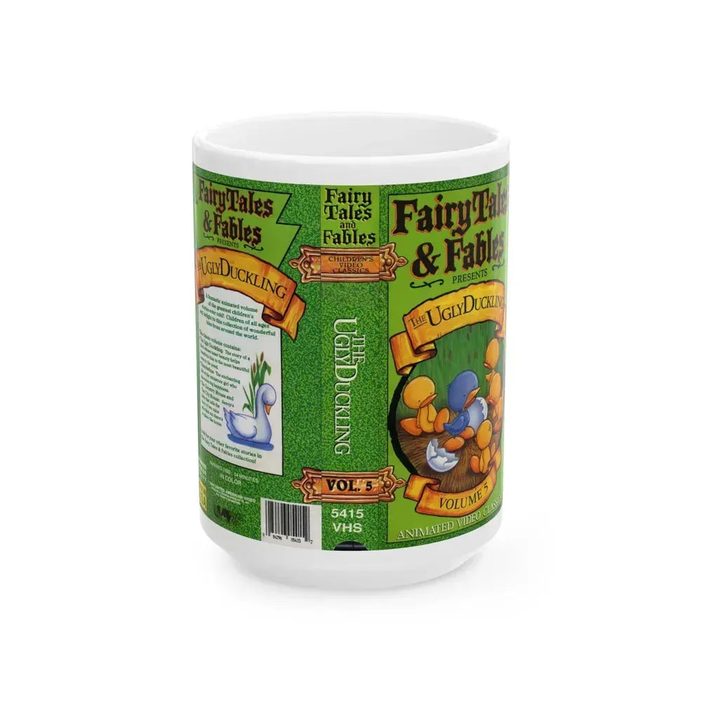 FAIRY TALES AND FABLES PRESENTS THE UGLY DUCKLING (VHS COVER) - White Coffee Mug 15oz - Go Mug Yourself