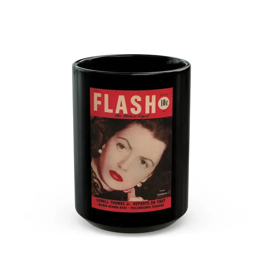 Faith Domergue #10 - Mag. Cover (Vintage Female Icon) Black Coffee Mug 15oz - Go Mug Yourself