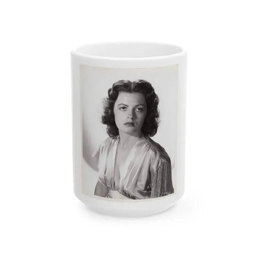 Faith Domergue #114 (Vintage Female Icon) White Coffee Mug 15oz - Go Mug Yourself