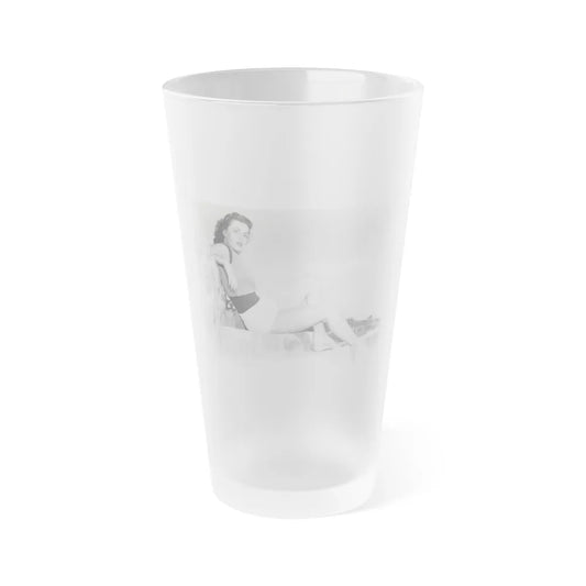 Faith Domergue #119 (Vintage Female Icon) Frosted Pint Glass 16oz-16oz-Frosted-Go Mug Yourself