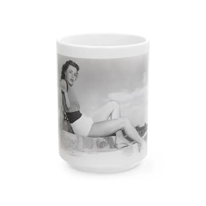 Faith Domergue #119 (Vintage Female Icon) White Coffee Mug 15oz - Go Mug Yourself