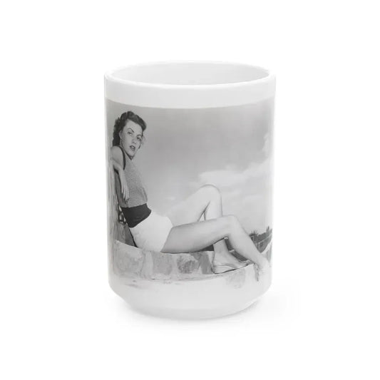 Faith Domergue #119 (Vintage Female Icon) White Coffee Mug 15oz - Go Mug Yourself