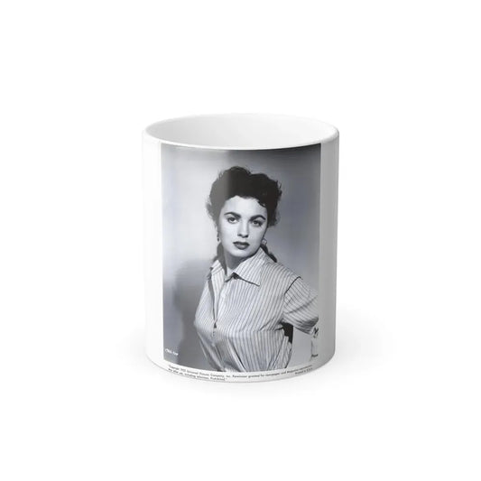 Faith Domergue #121 - Vintage B&W Upper Body Promo Photo from 1953 for a U-I Film as 7.5x9.5 1 (Vintage Female Icon) Color Changing Coffee Mug 11oz - Go Mug Yourself