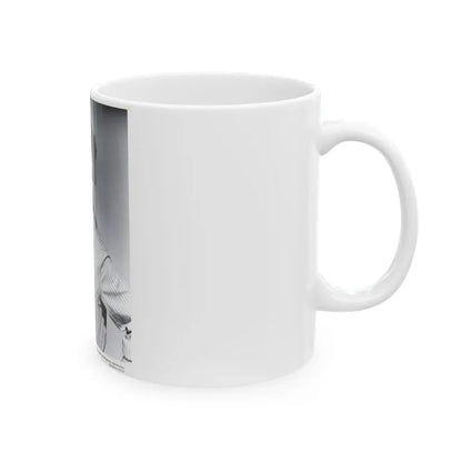 Faith Domergue #121 - Vintage B&W Upper Body Promo Photo from 1953 for a U-I Film as 7.5x9.5 1 (Vintage Female Icon) White Coffee Mug - Go Mug Yourself